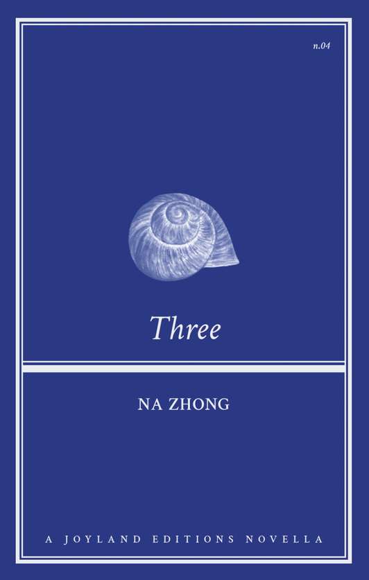 Cover of Three: a white snail shell on a deep blue background